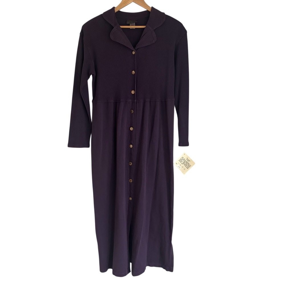 NEW! Vintage Cotton Waffle Long Sleeve Maxi Dress NWT Size Large